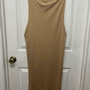 Sleeveless Tan Bodycon Dress